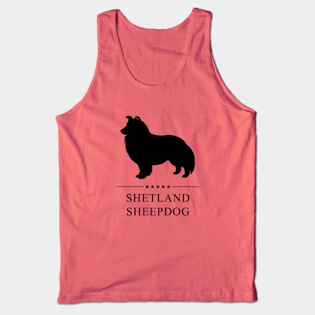 Shetland Sheepdog Black Silhouette Tank Top by millersye